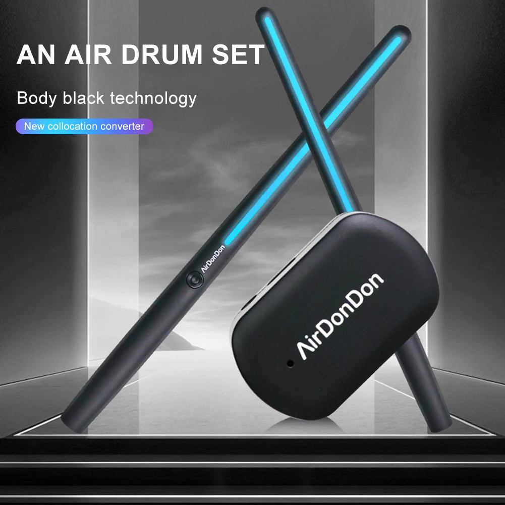 Professional Virtual Air Drum Set Portable Electronic Virtual Air Drum Drumsticks Pedals for Beginners Musical Instruments