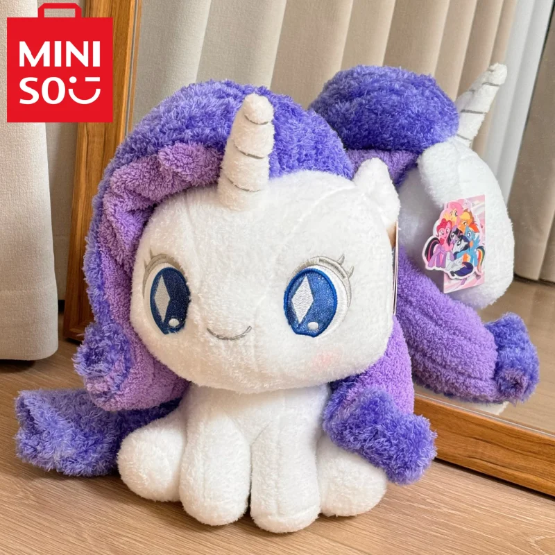 Nuevo Miniso auténtico My Little Pony 2024 nuevo muñeco sentado de juguete Fluttershy Applejack Twilight Shining Pinkie Pie almohada suave