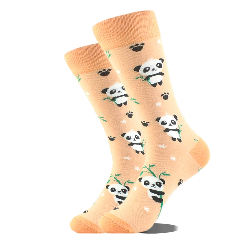Happy Design Ctue Funny Socks Men Animals Food Pattern Sokken Divertidos Jacquard Calcetines Unisex Hip Hop Skateboard Sox