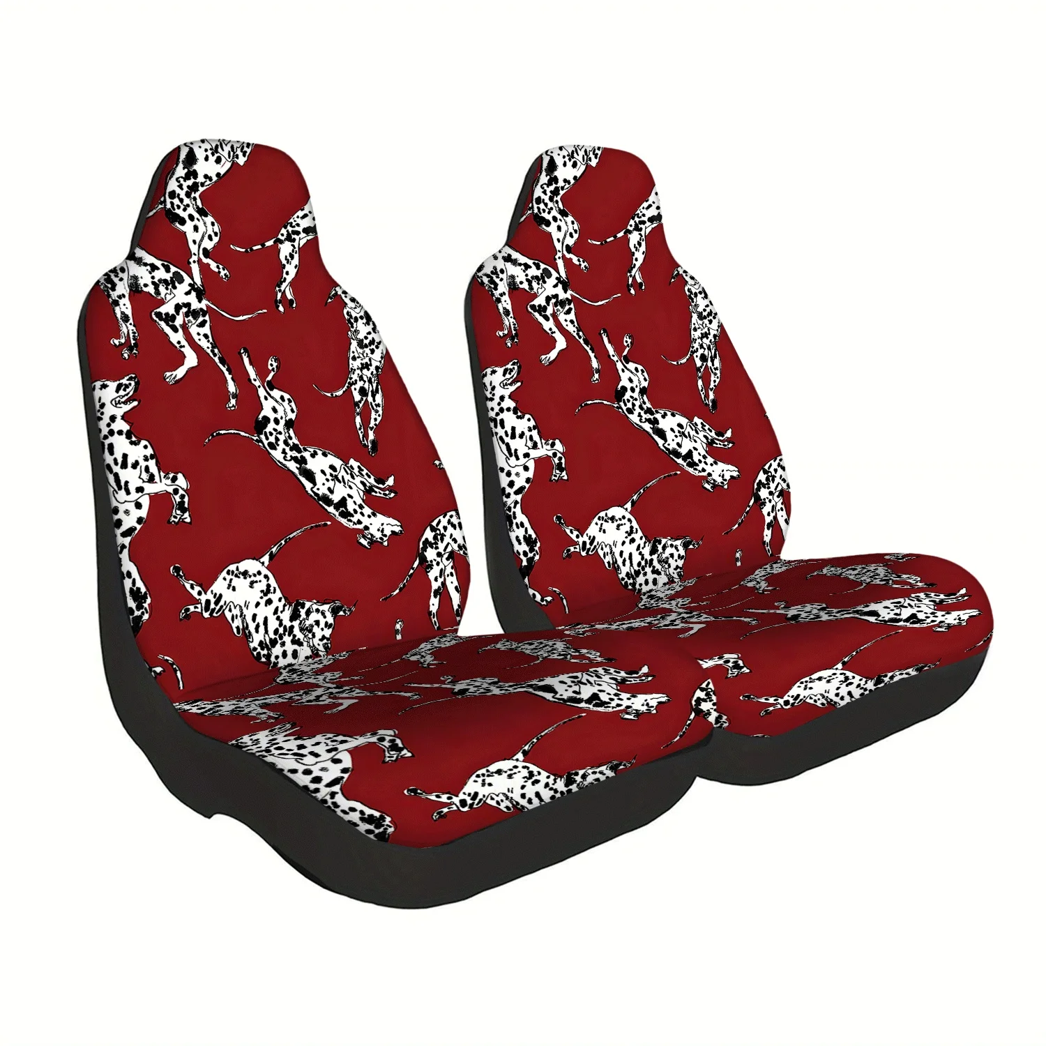 Set Of 2 Spotted Dog Pattern Car Seat Covers, Suitable For Front Seats, Easy To Install And Clean, Compatible With Cars, Suvs, T
