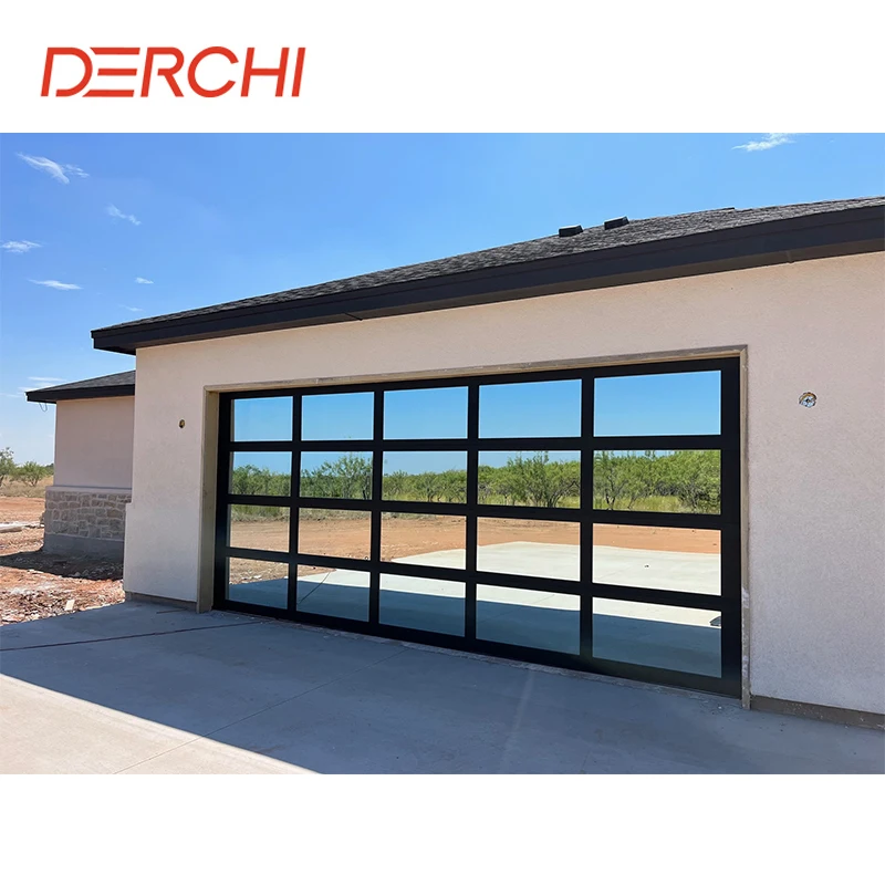 Custom DERCHI Top Manufacturer 5 Years Warranty Automatic Garage Door Prices 16x7/12x7 Modern Overhead Automatic Garage Doors