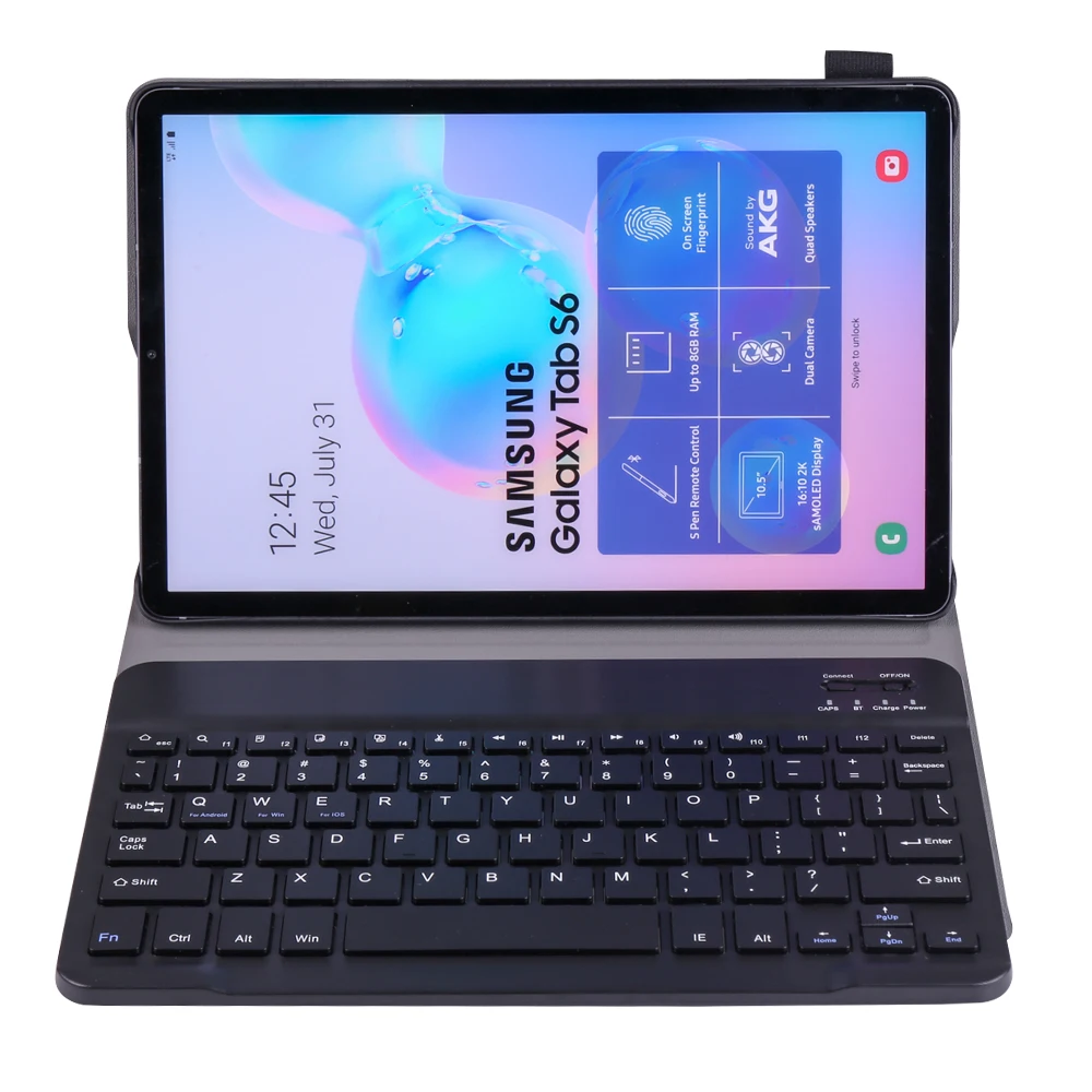 Detachable Bluetooth Keyboard + PU Leather Tablet Shell for Samsung Galaxy Tab S6 T860/T865