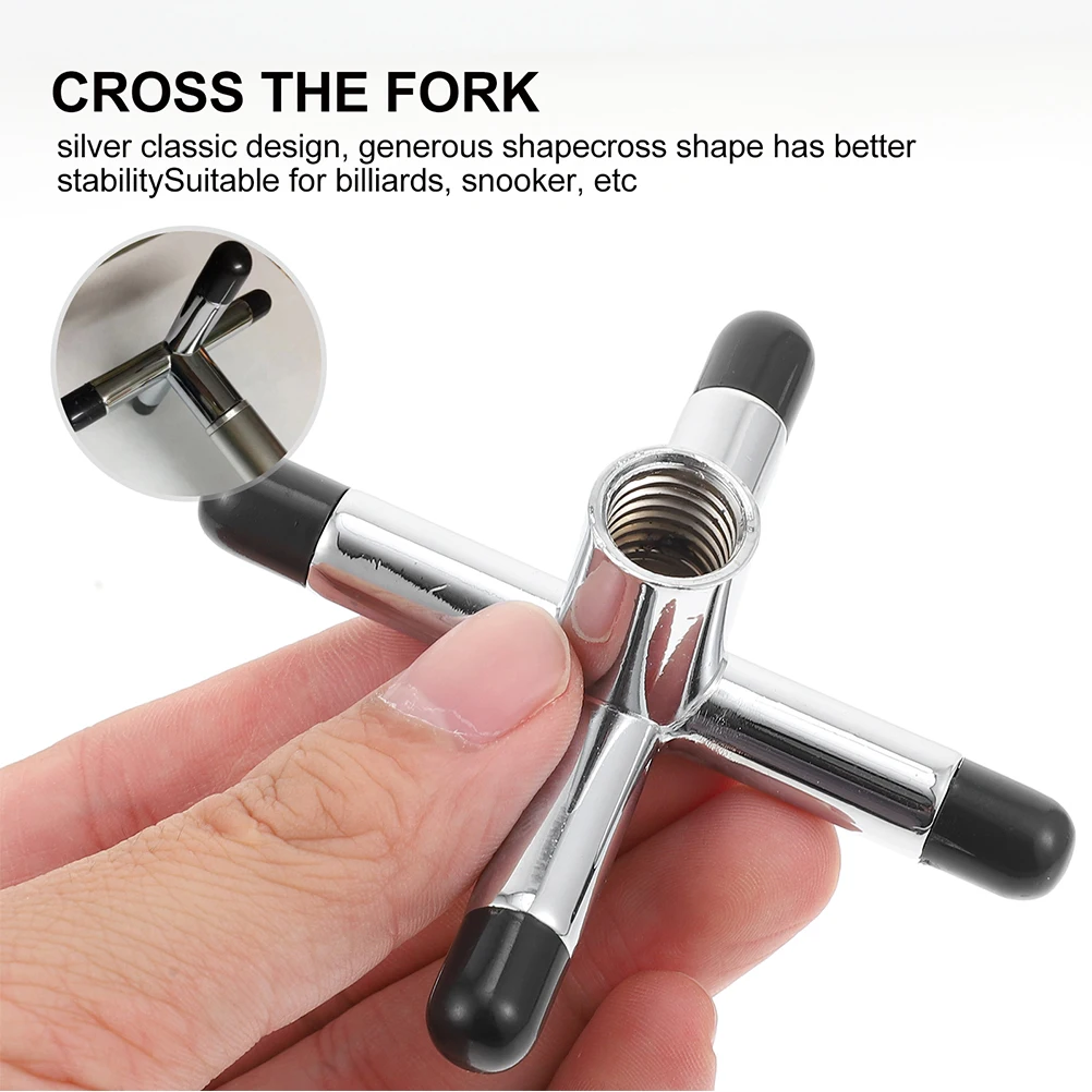 

2pcs Pool Cue Bridge HeadPortable Billiards Rack Cross Shape Stable Metal Snooker Rest Stand for Cue Stick Case Storage