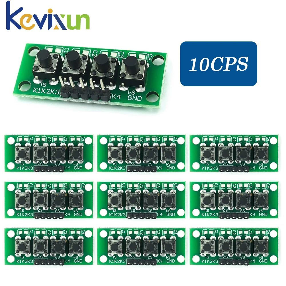 DIY Kit 1x4 4 Independent Key Button Keypad Keyboard Module Mcu For Arduino Student Class Design Graduation Project Experiment