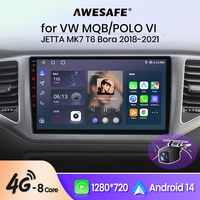 Wireless CarPlay for Apple Android Auto Car Radio GPS for VW MQB POLO VI Jetta MK7 T6 2015-2021 Multimedia RDS 4G WiFi Stereo