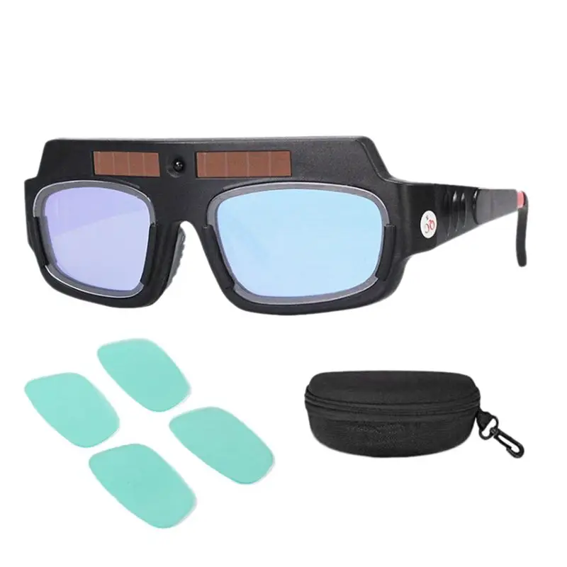 FFYY-8X Solar Powered Auto Darkening Welding Mask Helmet Goggles Welder Glasses Arc Anti-Shock Lens With Storage Case