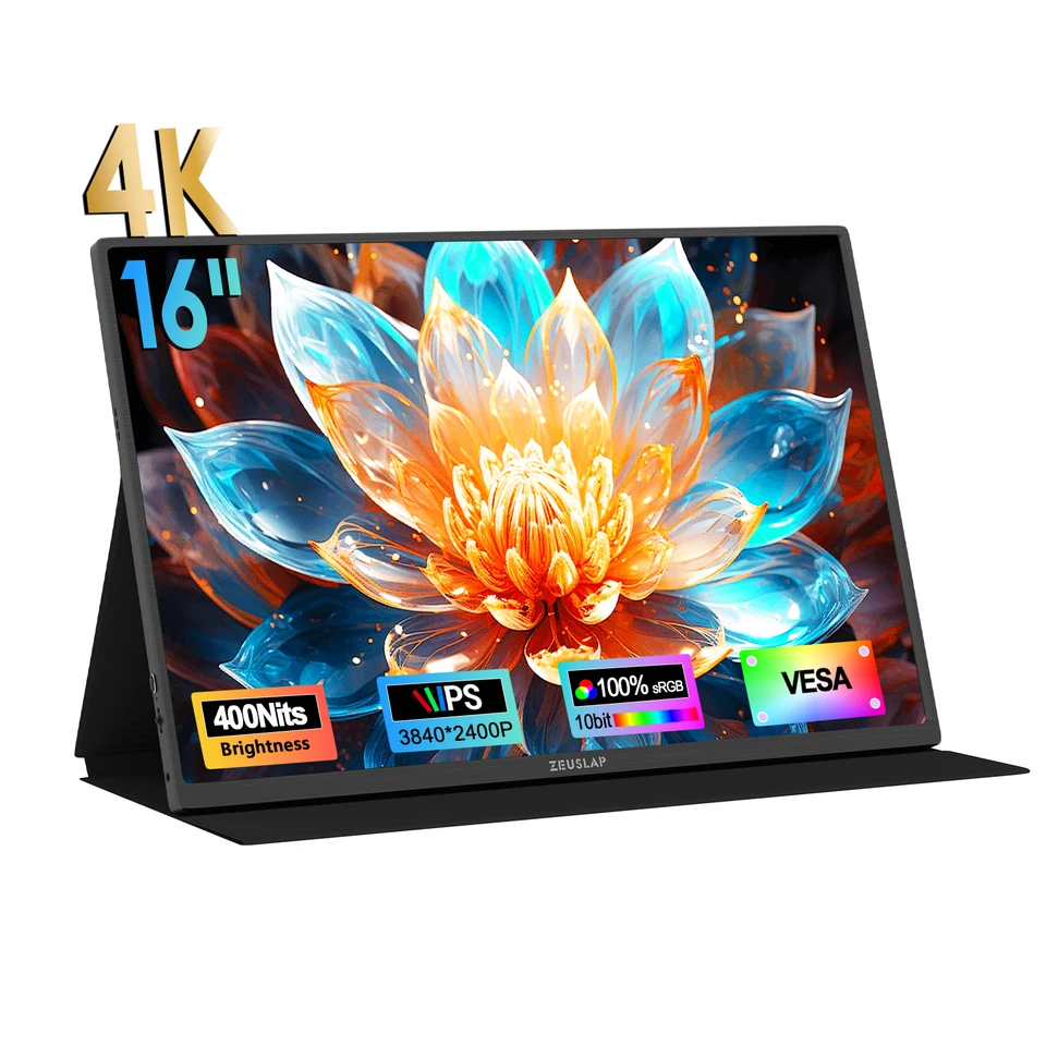 パソコンとモニターセットで売ります ZEUSLAP-Z16K 16インチ 4K ポータブルモニター 3840x2400 100% DCI-P3