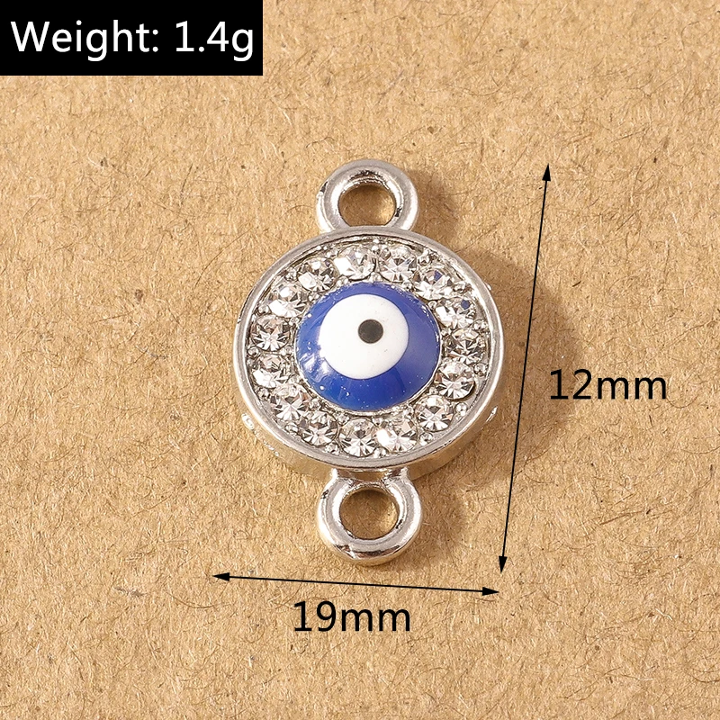 10 Stück Strass-Kristall-Glücksbringer-Anhänger mit bösen Augen zum Basteln von Ohrringen, Halsketten, Armbändern, DIY-Handschmuck und Accessoires – Detail 3