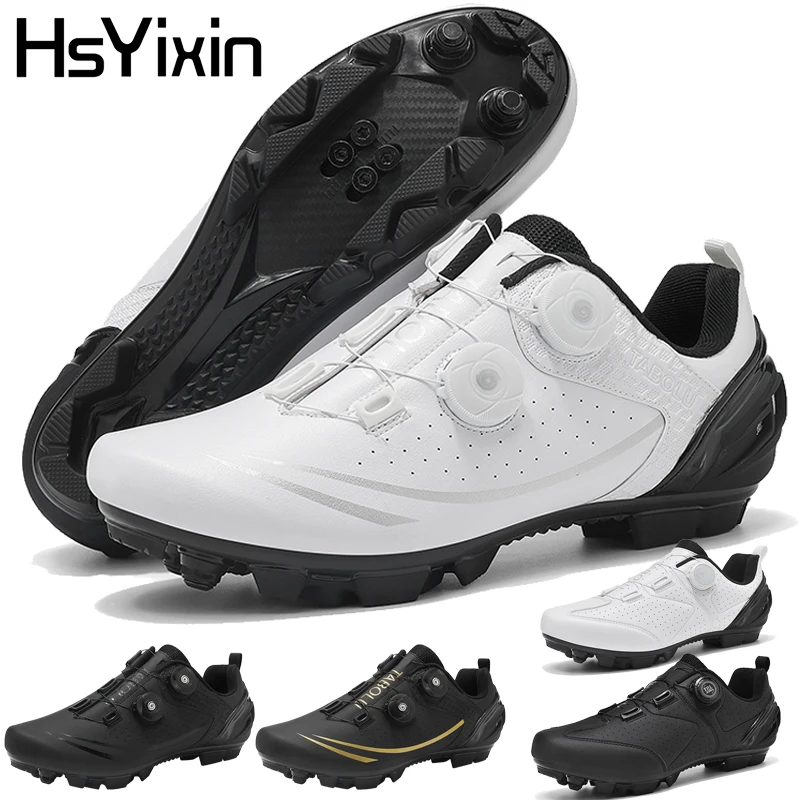 

MTB Riding Shoes New Black White Men Women's Off-road Mountain Bike Riding Shoes HsYixin Professional Mountain Bike Pedal Shoes