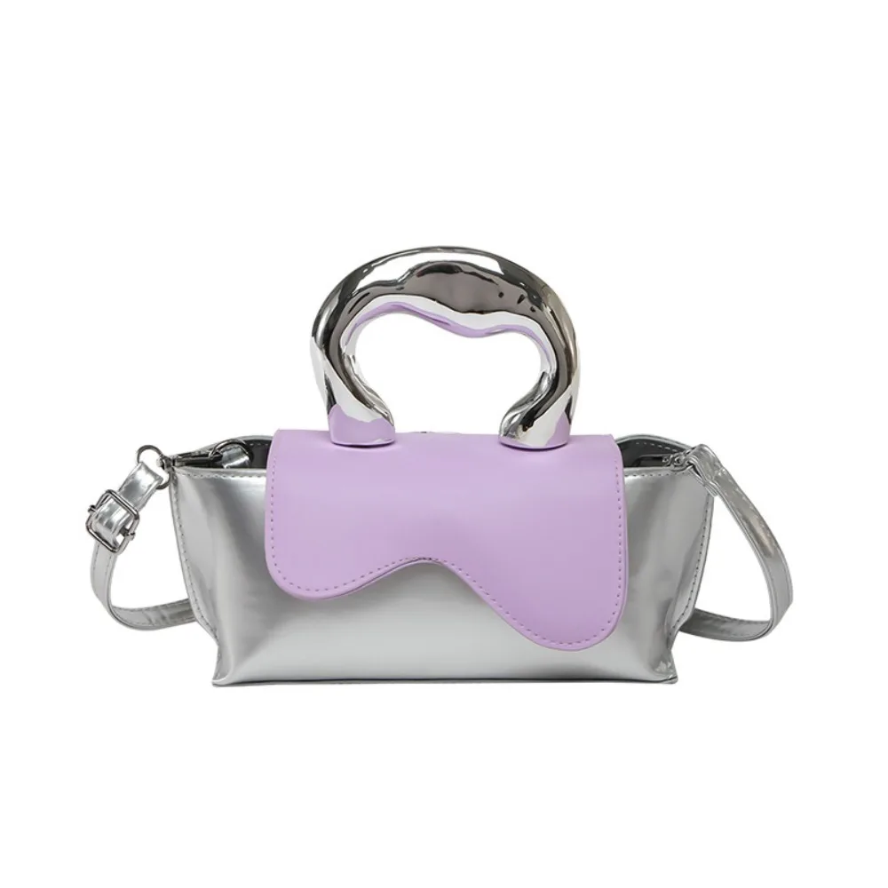 

Sweet Elegant PU Leather Shoulder Bag Waterproof Soft Square Crossbody Bag Adjustable Strpe Patchwork Women's Handbag Outdoor