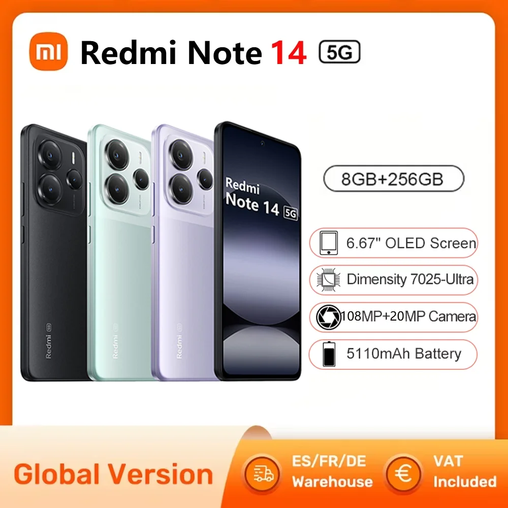 Xiaomi Redmi Note 14 5G Smartphone NFC 8G 256G Dimensity 7025-Ultra 6.67