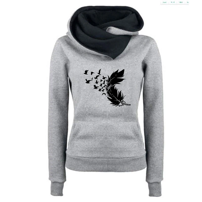 New Printing Hoodies Hooded Top Women Sweatshirt Long-sleeved Autumn Casual Hooded Streetwear