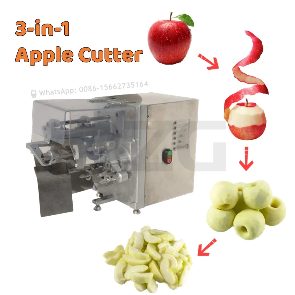 Multi-Functional Automatic Apple Core Remover Machine Apple Peeling Cutting Machine Apple Peeler Corer Slicer Stainless Steel