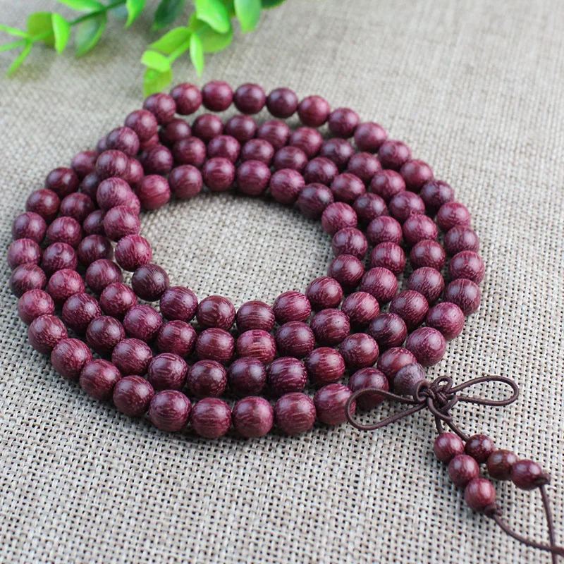 Boutique Violet Bracelet Purple Core Sapwood Rose Rosewood 108 Buddhist Beads Bracelet Original Color Women's Gift Amulet