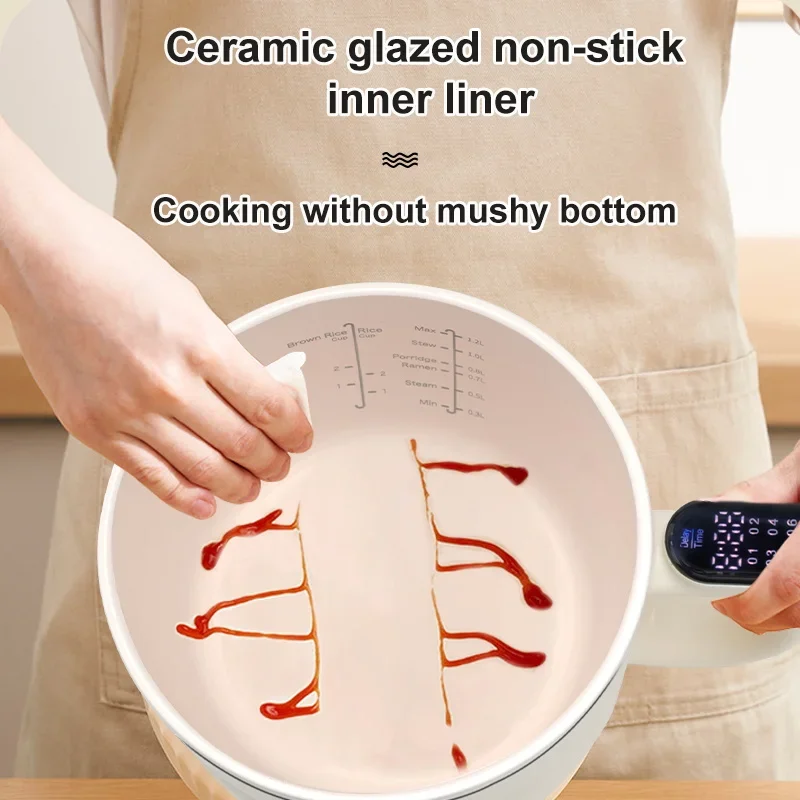 Multifunction Electric Cooker Household Mini Rice Cooker Portable Cooking Pots Non-stick Pan for Kitchen multi cooker 1-2 people - Image 3