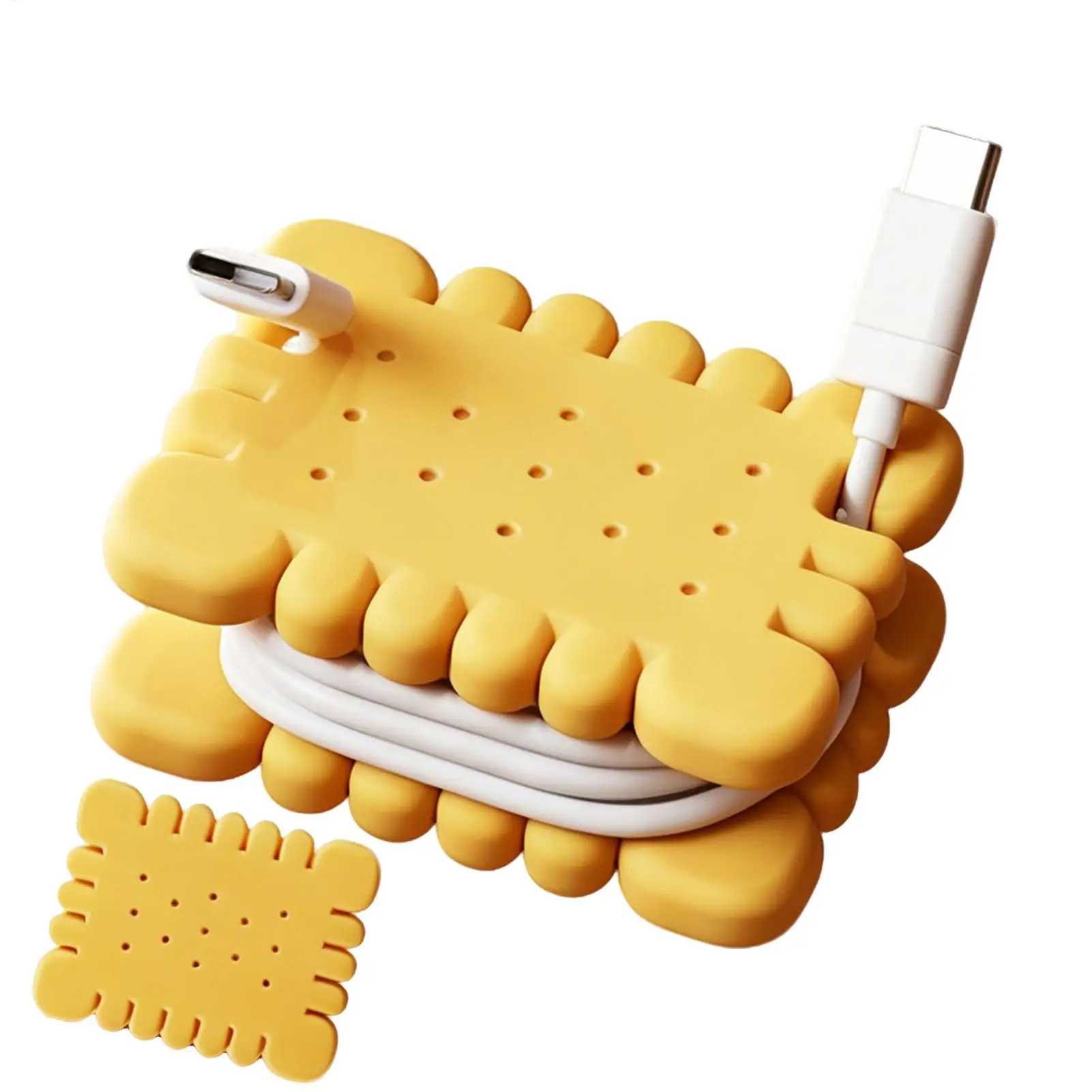 Cord Organizer 3D Printed Portable Soft Cookie Shape Wire Keeper Wire Holder for Home Office Dorm Classroom Nightstand Desk