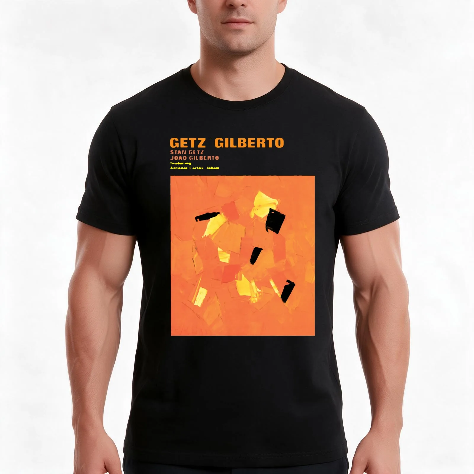 Stan Getz & Joao Gilberto Featuring Antonio Carlos Jobim T-Shirt, Summer Casual Cotton Tee, Oversized Streetwear Tops