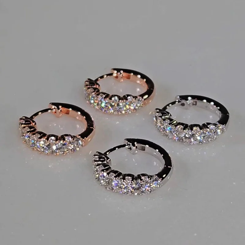 Canal 1 Flower 925 Sterling Silver Pierced Ear Stud Earrings with Full Diamond Ruffles for Women Ear Ring