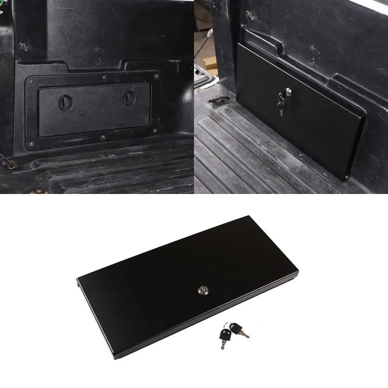 

For 2005-2021 Toyota Tacoma Rear Cargo Side Storage Lock Cover Trunk Side Storage Lock Cover Aluminum Alloy Car Accessories