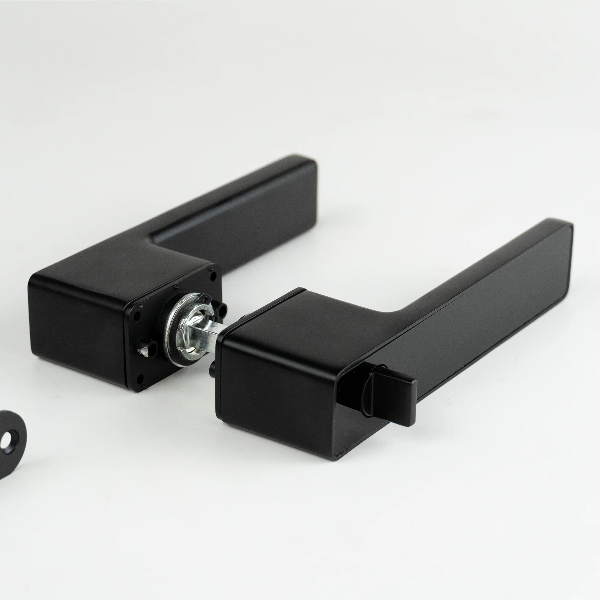 VERQNI MANIGLIE & ACCESSORI JL-02  Matte Black Mute Rectangle Modern Aluminium Door Handle Magnetic suction Lock