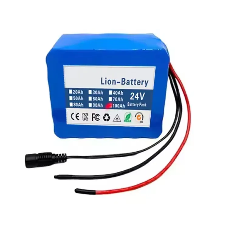 6S5P battery pack 25.2V 100000mAh 18650 lithium-ion battery pack, 2A charger, multiple socket options, large capacity