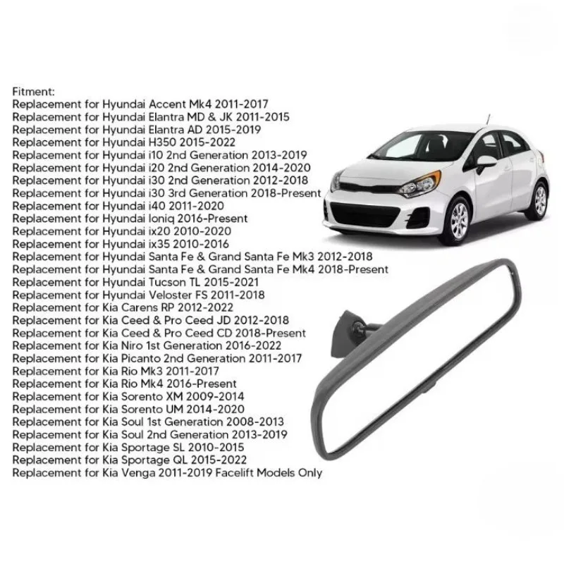 85101-3X100 851013X100 New OEM Mirror Inside Interior Rear View For Hyundai Santa Fe Sonata Elantra Veloster Kia Optima Rio