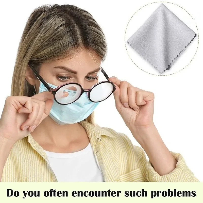 10pcs Anti-fog Suede Glasses Cloth Reusable Microfiber Anti-fog Glasses Cloth Glasses Lens Anti-fog Mobile Phone Cleaning Wipes