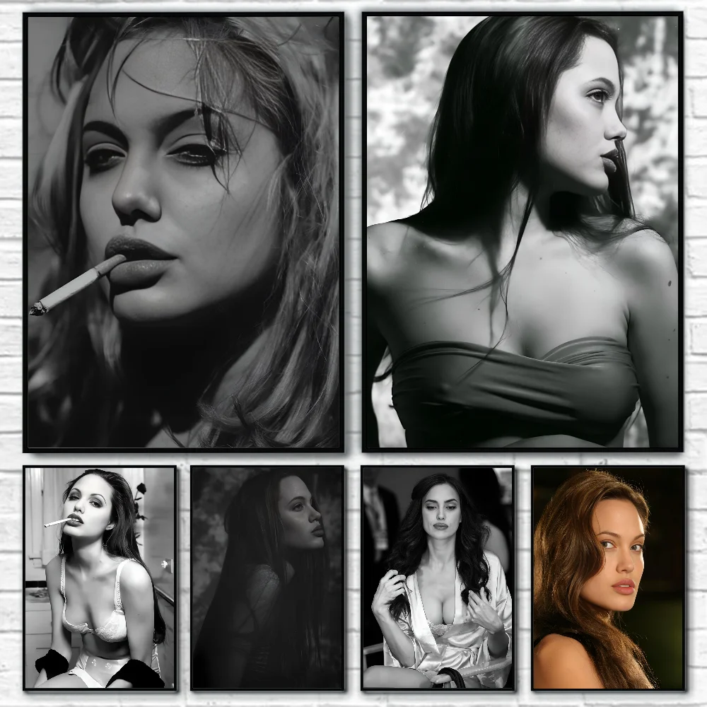 Póster de A-Angelina Jolie, papel impreso para el hogar, sala de estar, dormitorio, entrada, Bar, cafetería, decoración de pintura artística, 1 ud.