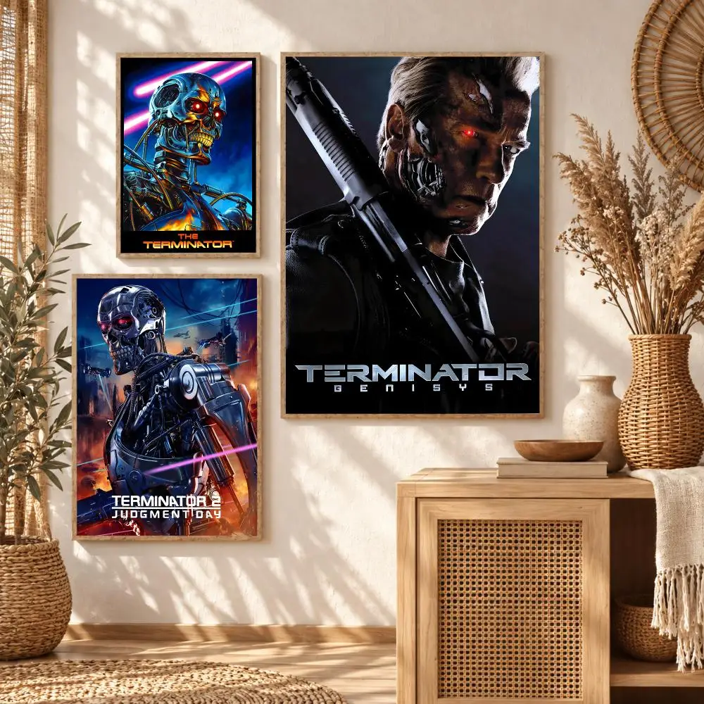 Sci-Fi Movie T-The Terminator Poster Modern Waterproof Wall Art for Bedroom Living Room Bar Hallway Decor
