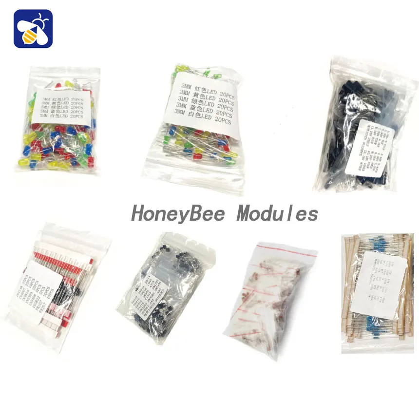 

Electronic components package 7 kinds of components package basic components package porcelain chip resistor aluminum electrolyt