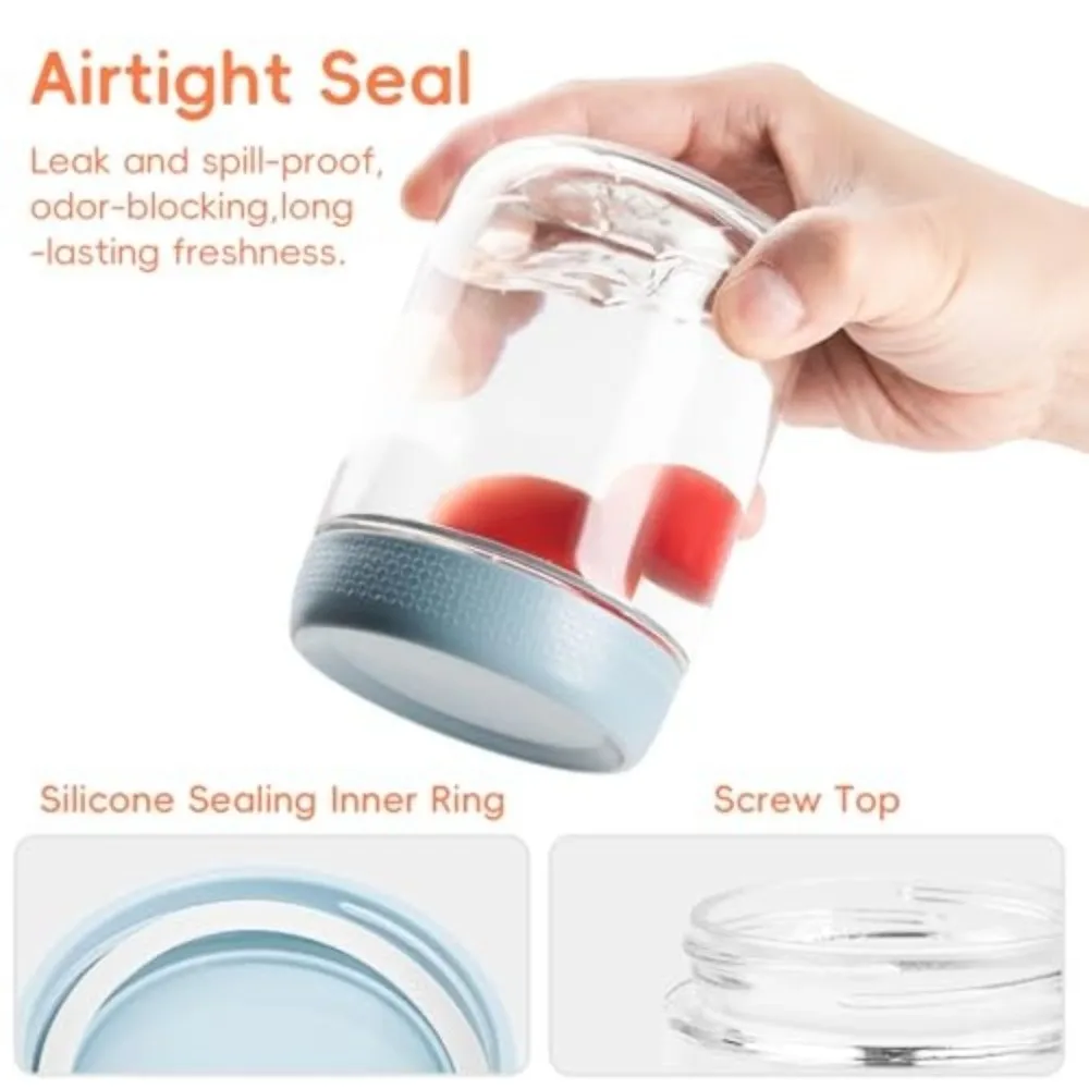 

4/6 шт., 480 мл/16 унций, стеклянная чашка для йогурта, широкий рот с силиконовыми рукавами, контейнеры для овся, герметичные крышки, бутылка для хранения еды