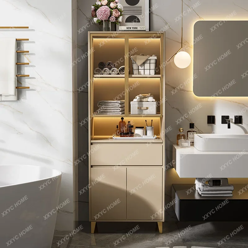 Solid wood multi-layer paint-free modern, bathroom, side cabinet, storage customization, simple and modern