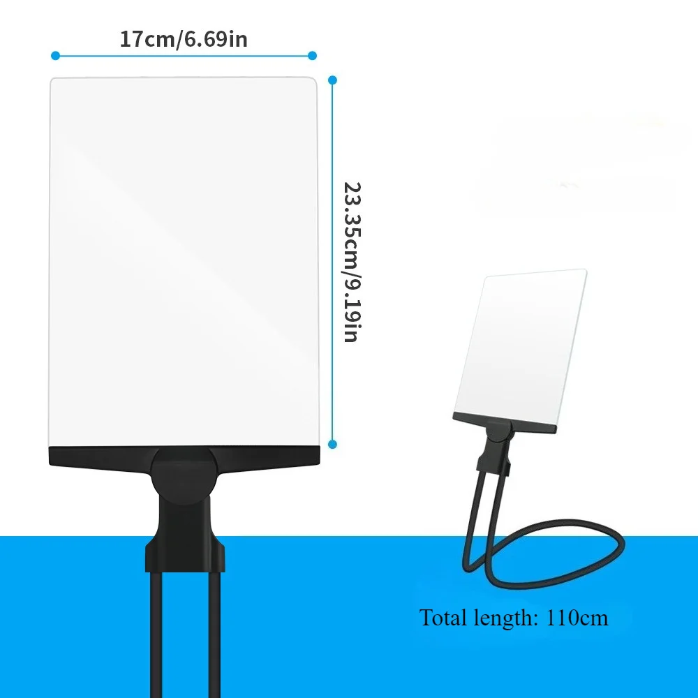 10x Black White Neck-mounted Magnifying Glass Square High-quality Acrylic for Reading Loupe Phone Screen Magnifier Helping Hands