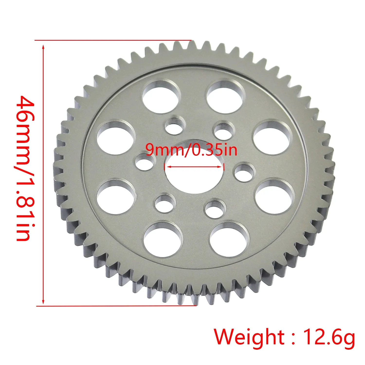 7075 Engranaje grande de aleación de aluminio 56T Engranajes rectos para 1/10 RC Car SCX10 TRX4 2. Piezas dedicadas LCG Wavebox de caja de cambios baja