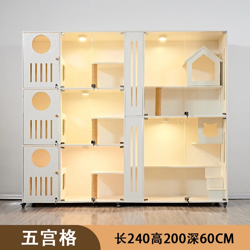 

Cat villa solid wood pet store glass cat breeding cabinet display cabinet foster cattery custom