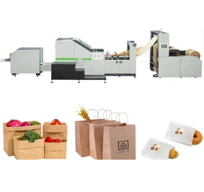 Paper Bag Making Machine With Printing Inline High Speed Roll Feeding Kraft Paper Shopping Bags Production Equipment Wholesale