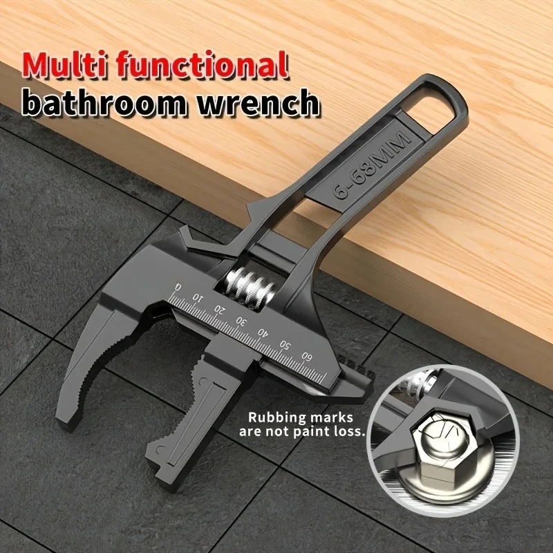 The multi-functional adjustable bathroom wrench, a dedicated tool for faucets, and the universal short-handle wrench save space