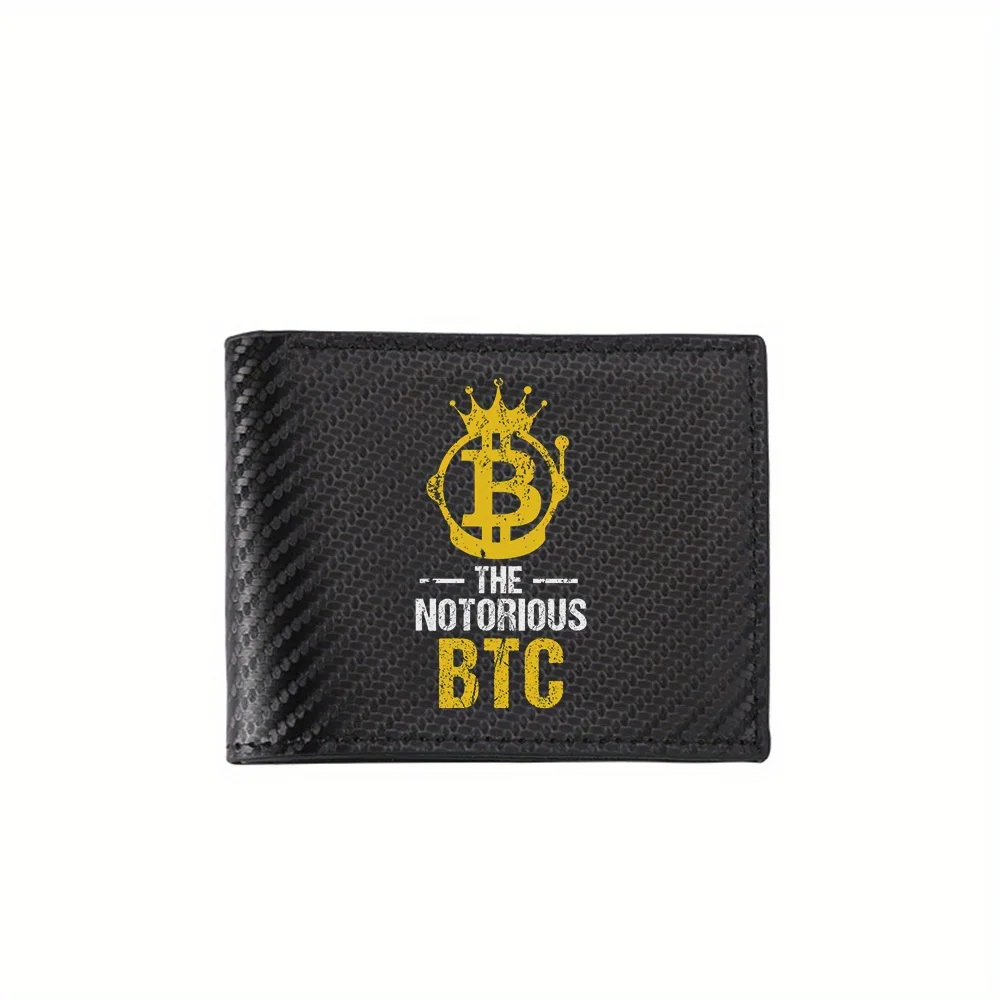 

Дизайн биткойн-короны, мужские кошельки Notorious BTC, простые деловые, современные, стильные, с принтом, подарки для отца, парня C