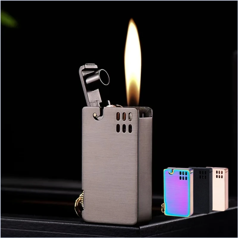 Metal Mechanical Grinding Wheel Kerosene Lighter Creative Personality One-click Ignition Lighters Smoking Accessories Men\'s Gift