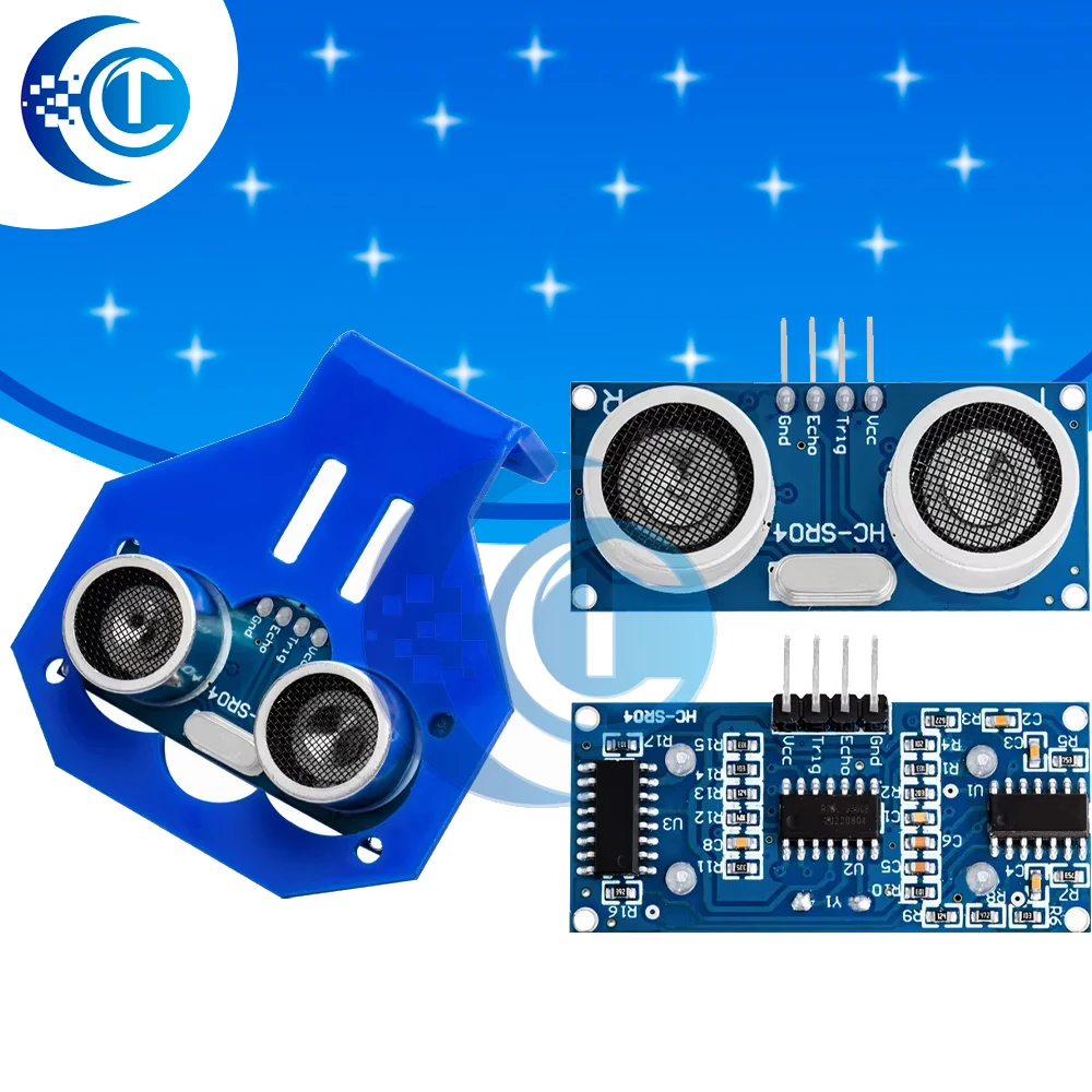 HC-SR04 Ultrasonic Distance Sensor Module 2-400cm Measuring Range with Mounting Bracket Kit for Arduino DIY Projects