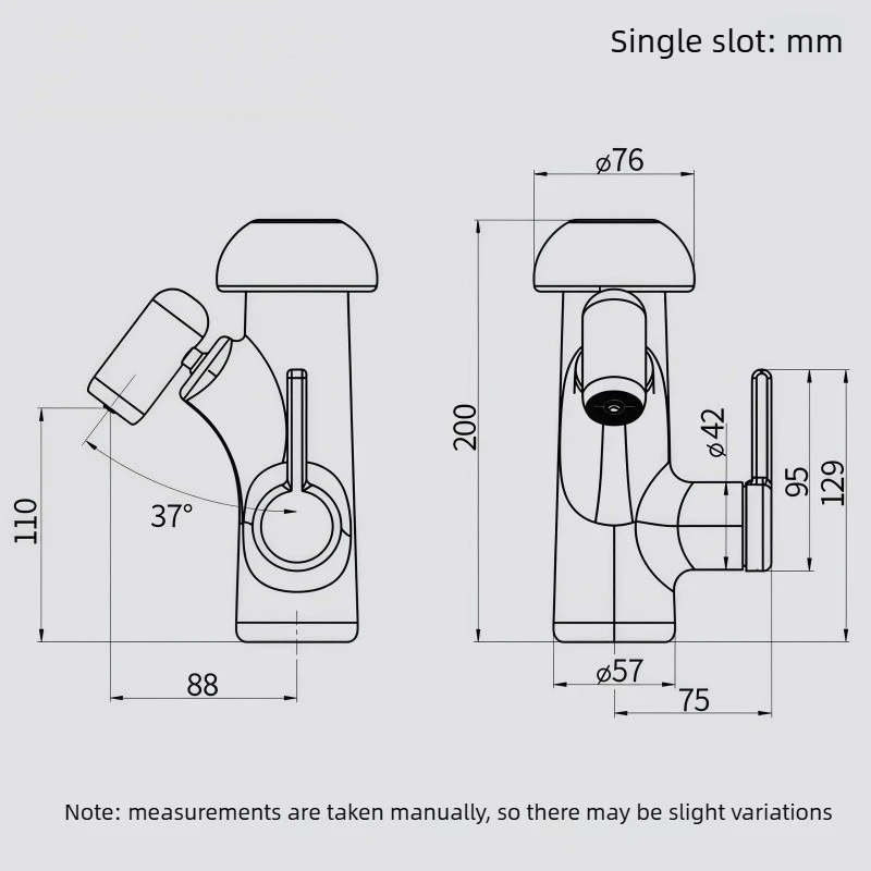 Basin Digital Display Pull-out Hot and Cold Bathroom Cabinet Washbasin Faucet Anti-Splash Device