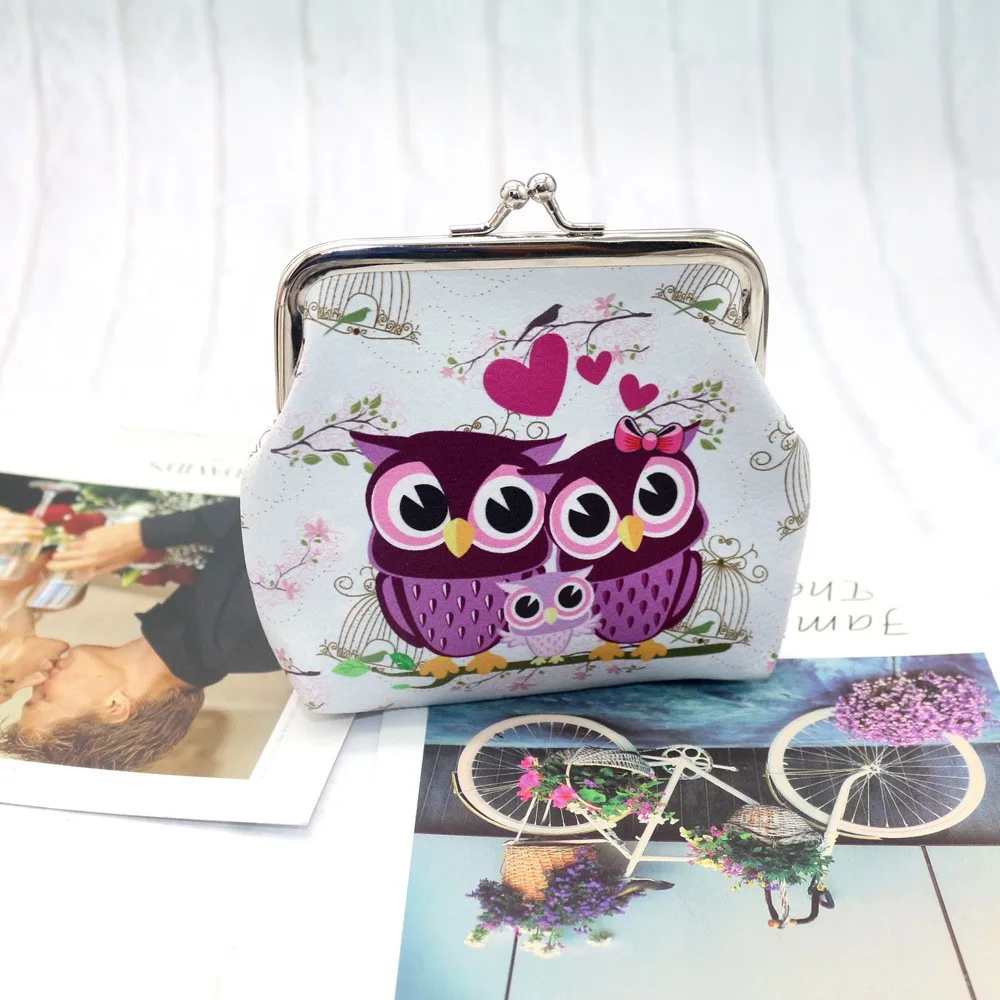 1PCS Hot Selling Wallet Women Purse Lovely Owl Pattern Printing Hasp Small Wallets Girl Cute Coin Purse Wallet Carteira Feminina