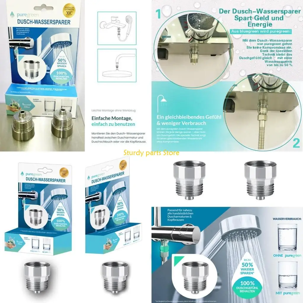 

97QC 2 Pack Bathroom Shower Water Saver Adapter Easy Installation without Tools