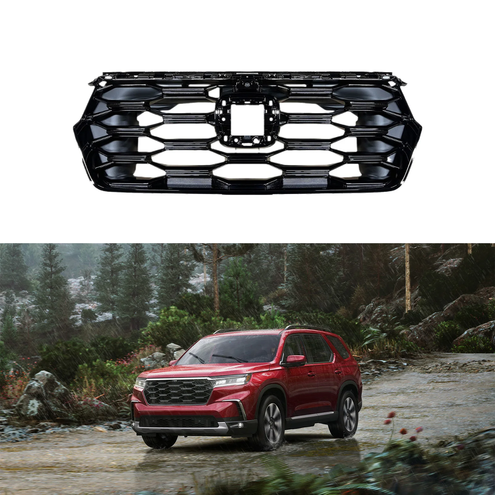 

Черная передняя решетка, сетчатая решетка бампера, подходит для Honda Pilot 2023 2024 2025 2026