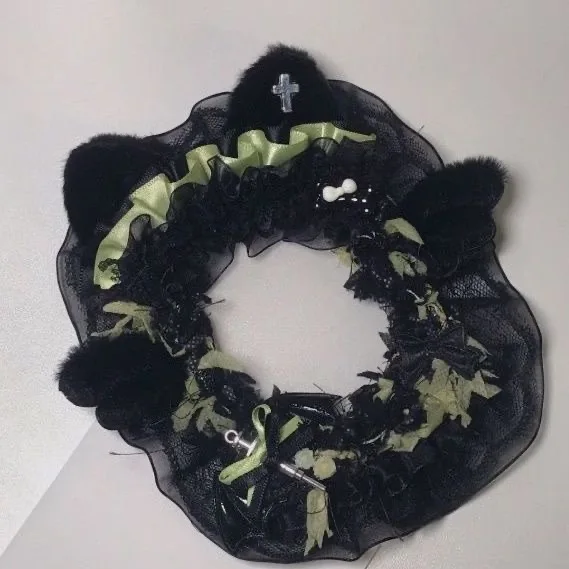 cute cardholder black green DIY card protective idol photo display Lolota card hold ita bag accessories card cover ins lace
