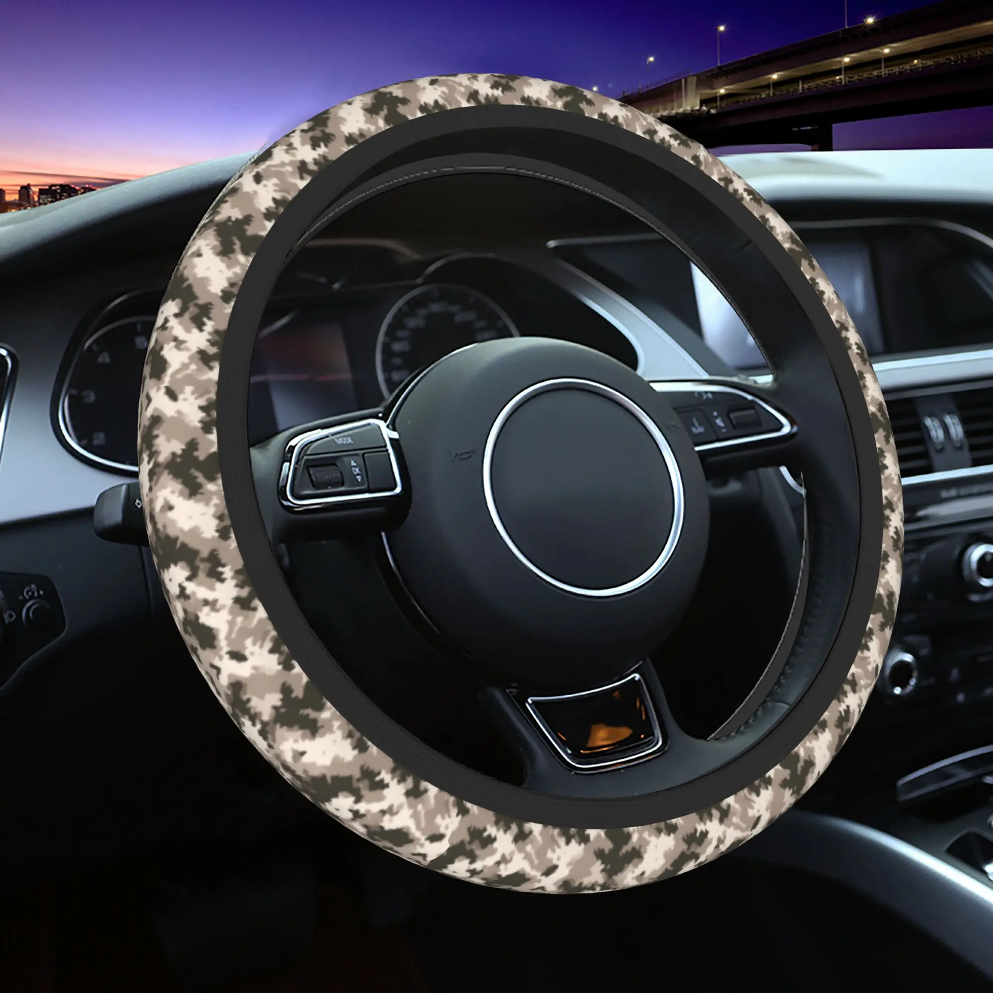 Camo Camouflage Car Steering Wheel Cover 37-38 Universal  Steering Wheel Protective Cover Colorful Interior Accessories - view 2
