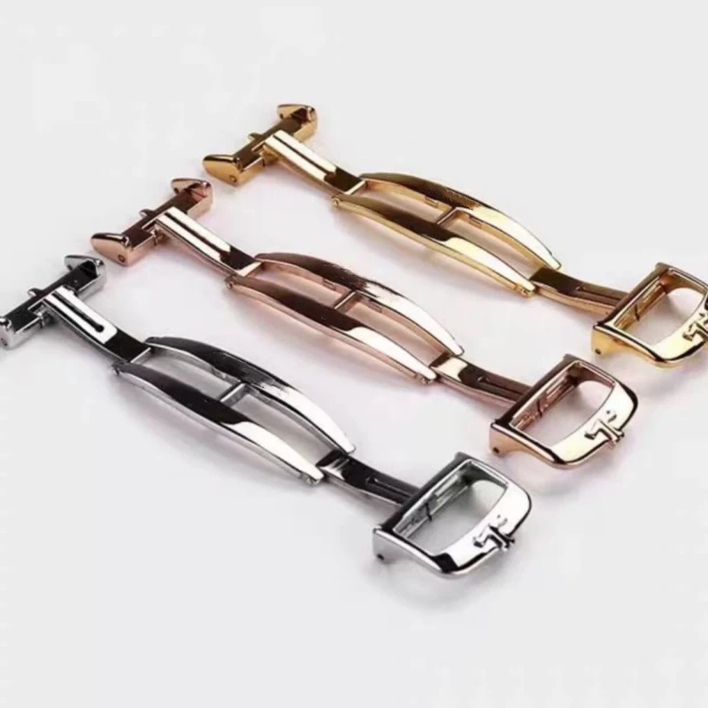 New Stock 316L Stainless Steel Folding Clasp 18mm – Silver Gold Logo Buckle – Fit For Jaeger-LeCoul Master Rendez-Vous Stock