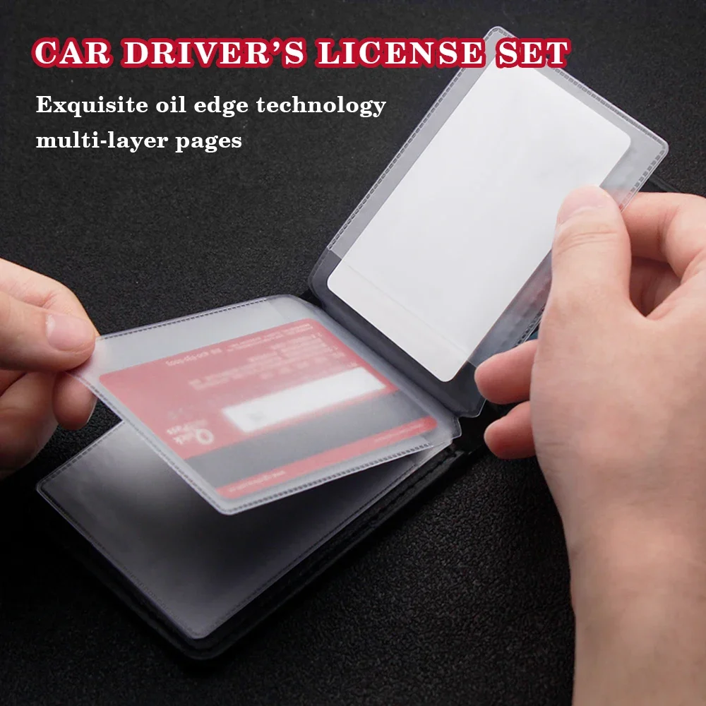 Genuine Leather Car Driver's License Auto Driving Documents ID Card Bank Card Wallet For Skoda Yeti VRS Octavia Karoq Kamiq a5