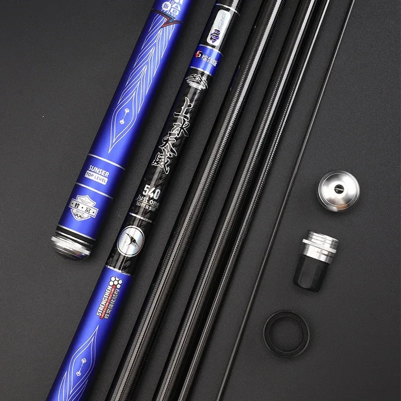 

ZZ208 Taigek 5.4m 7.2m 8.1m 9m 10m 46T Hi-carbon Carbonfiber Superhard Telescopic Fishing Rod Safe Load 3500g Good Quality