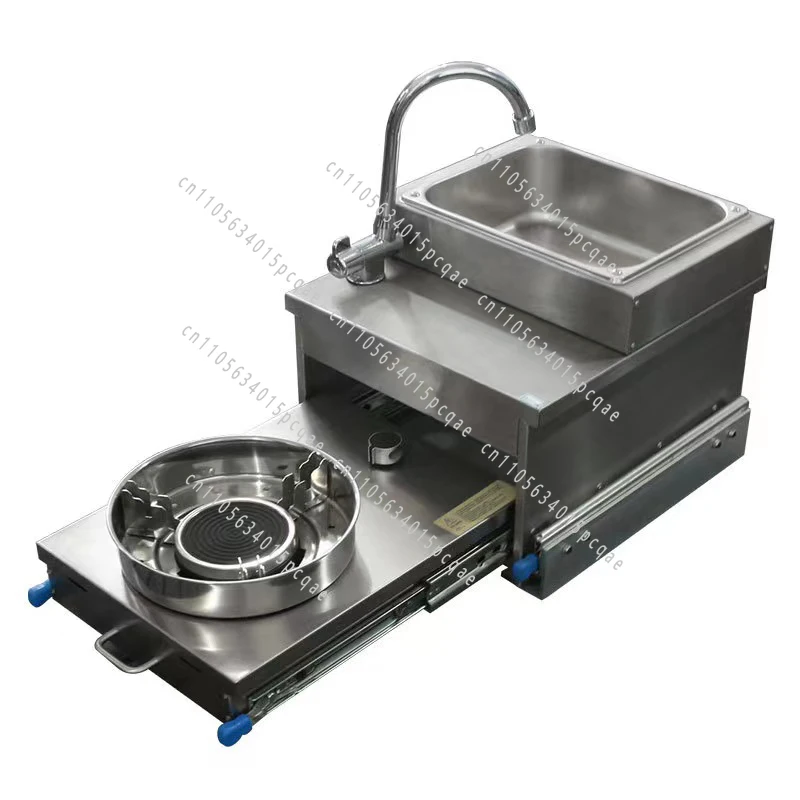 Stainless steel RV kitchen sink with gas stove slide out camper RV auto parts